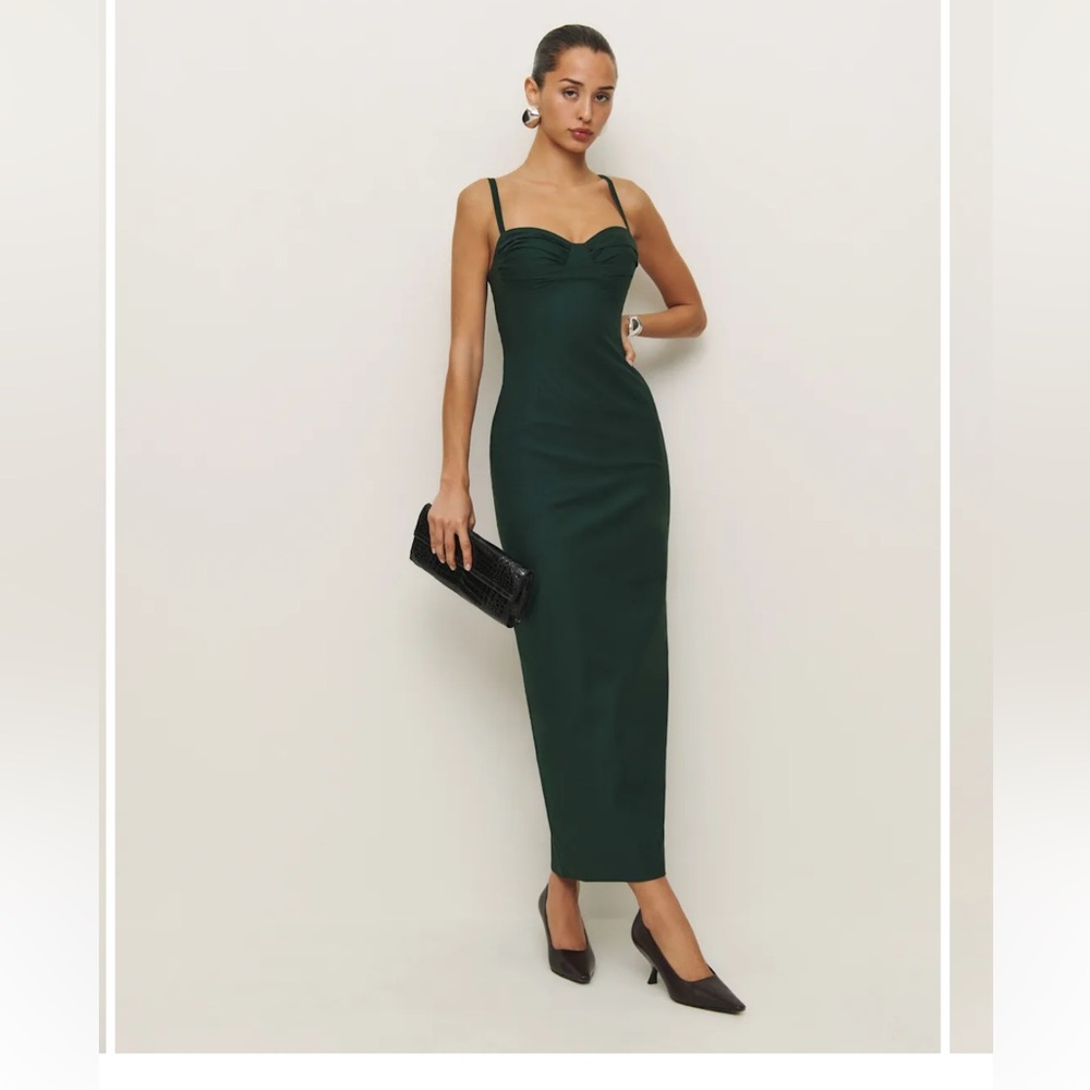 Reformation Green Stormi cocktail dress